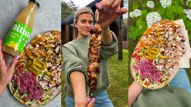Naminės kebabo lėkštės paslaptis – obuolių sultys