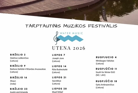 Utenoje – nemokamas „Water Music“ koncertas rugpjūčio 13-ąją