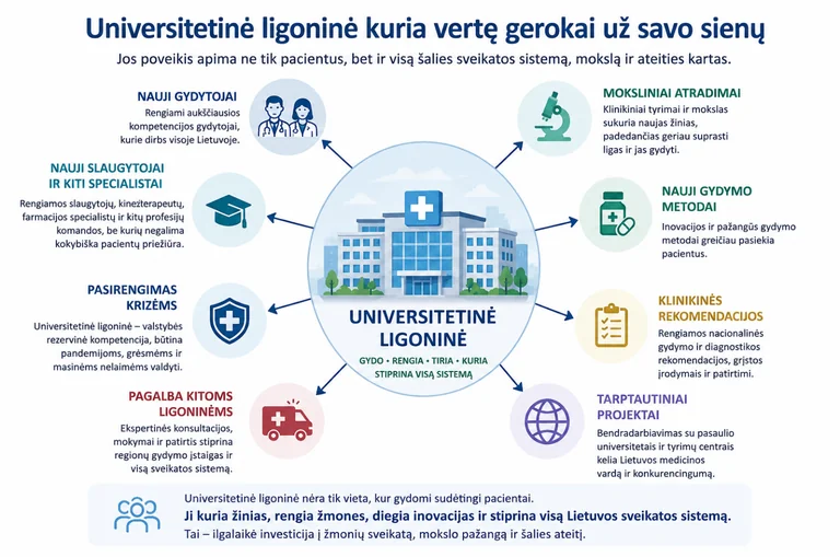 Kodėl ligoninės nuostolis neparodo jos vertės Lietuvai