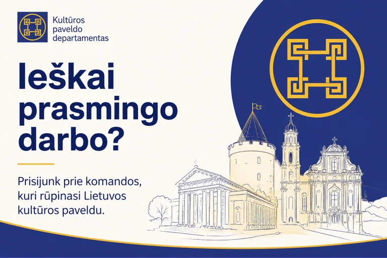 Kultūros paveldo departamentas ieško specialisto: kaip pateikti paraišką