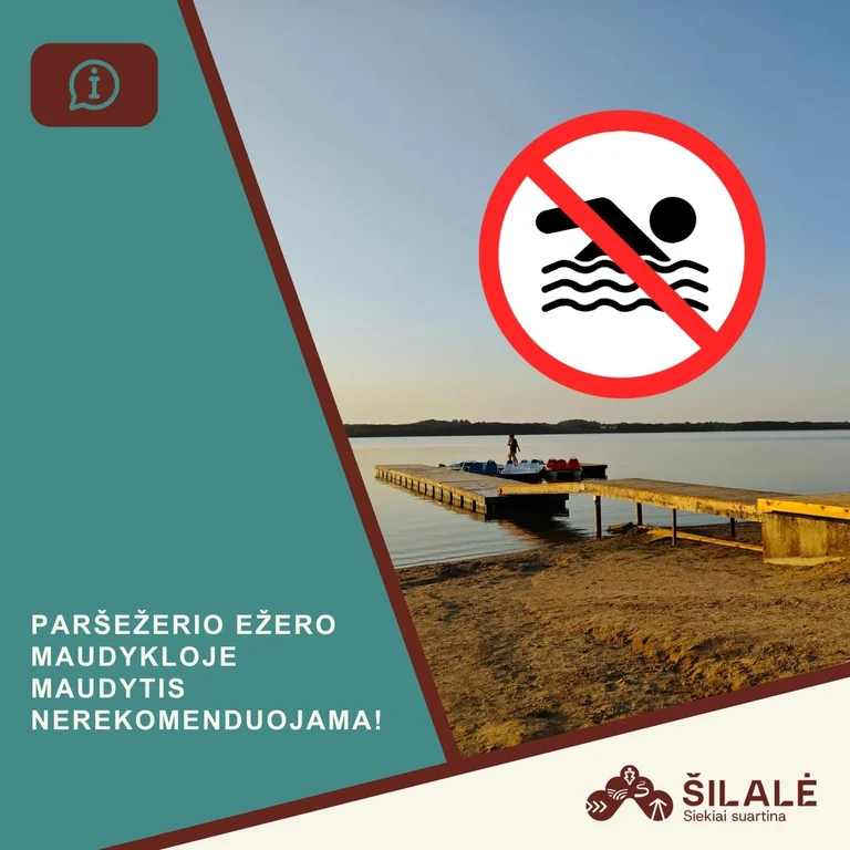 Šilalėje prie Paršežerio maudytis nerekomenduojama